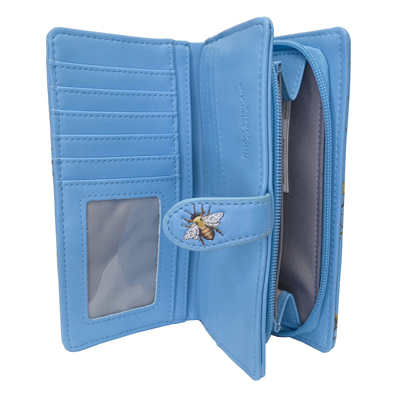 Shagwear W009284 Sky Blue Bumblebee Garden - Large Wallet