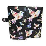 Shagwear W009299 Black Floral Bird Pattern - Large Wallet