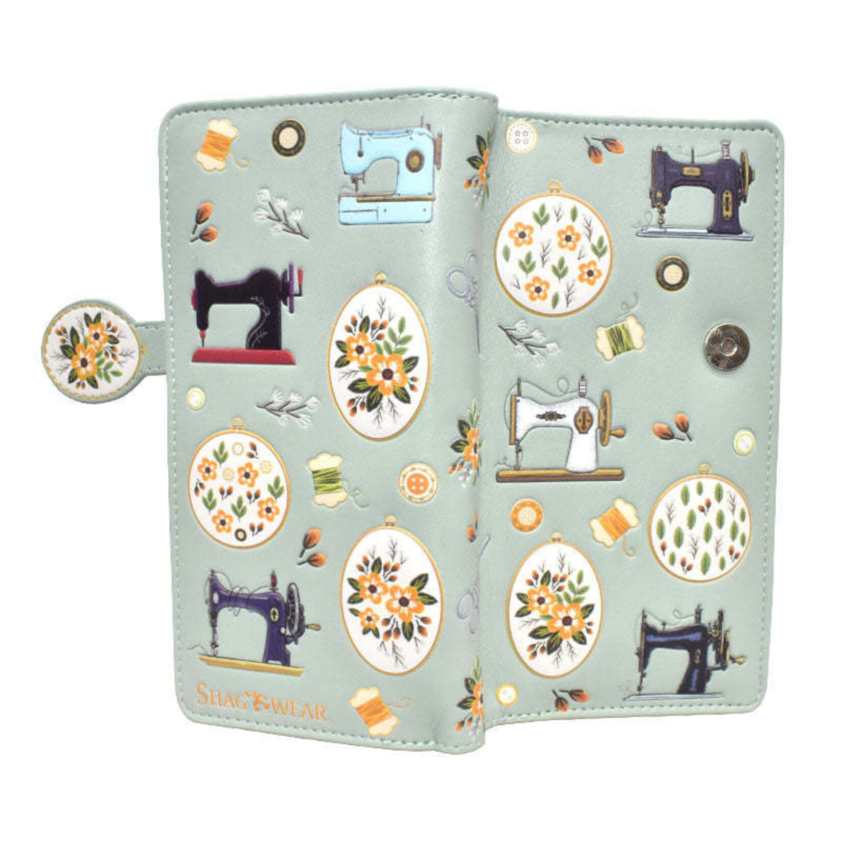 Shagwear W009507 Mint Green Embroidery Hoops - Large Wallet