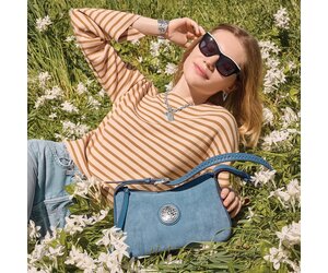 H44606 Cadiz Mira Suede Hobo - Denim - The Handbag Store