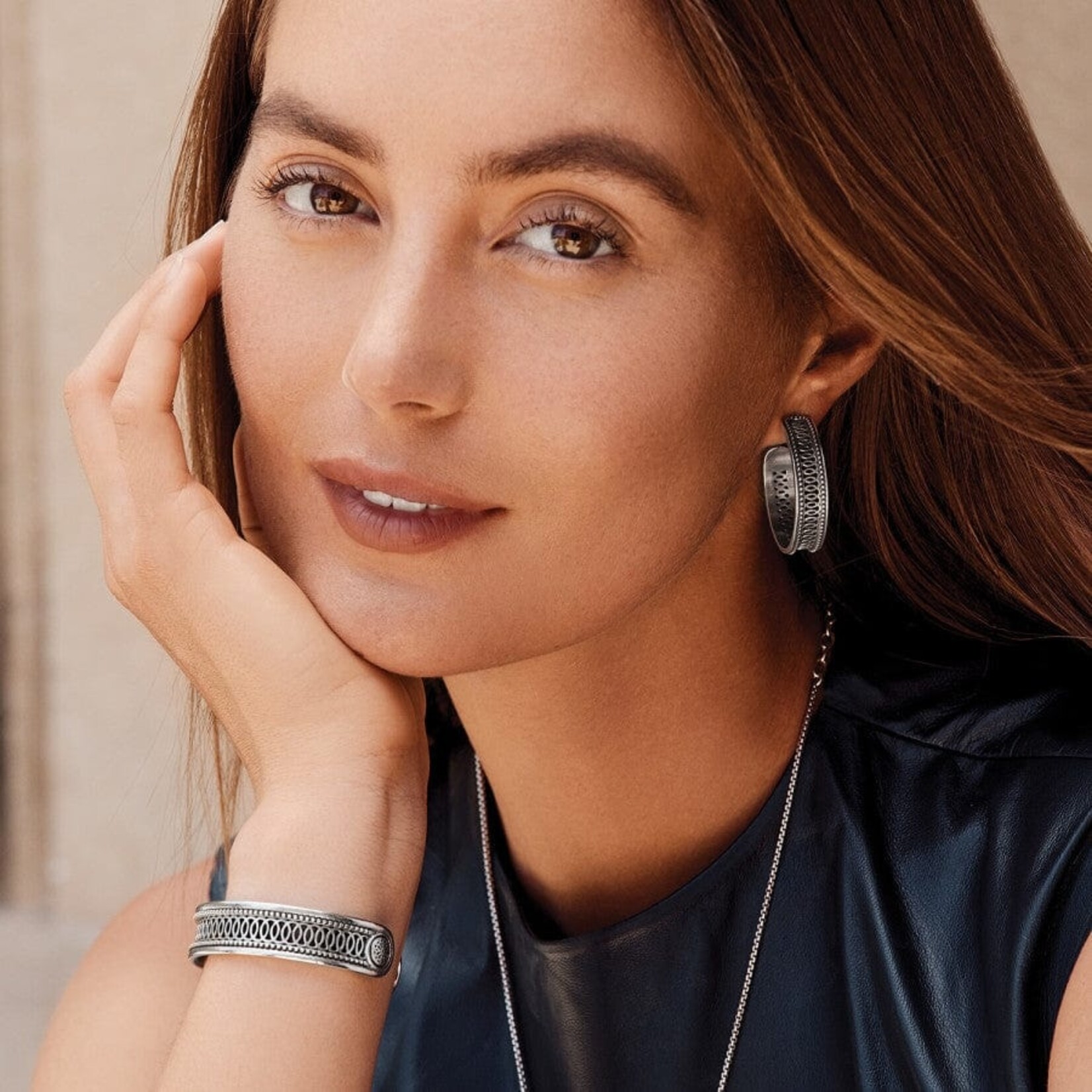 Brighton JA0010 Ferrara Siena Large Hoop Earrings