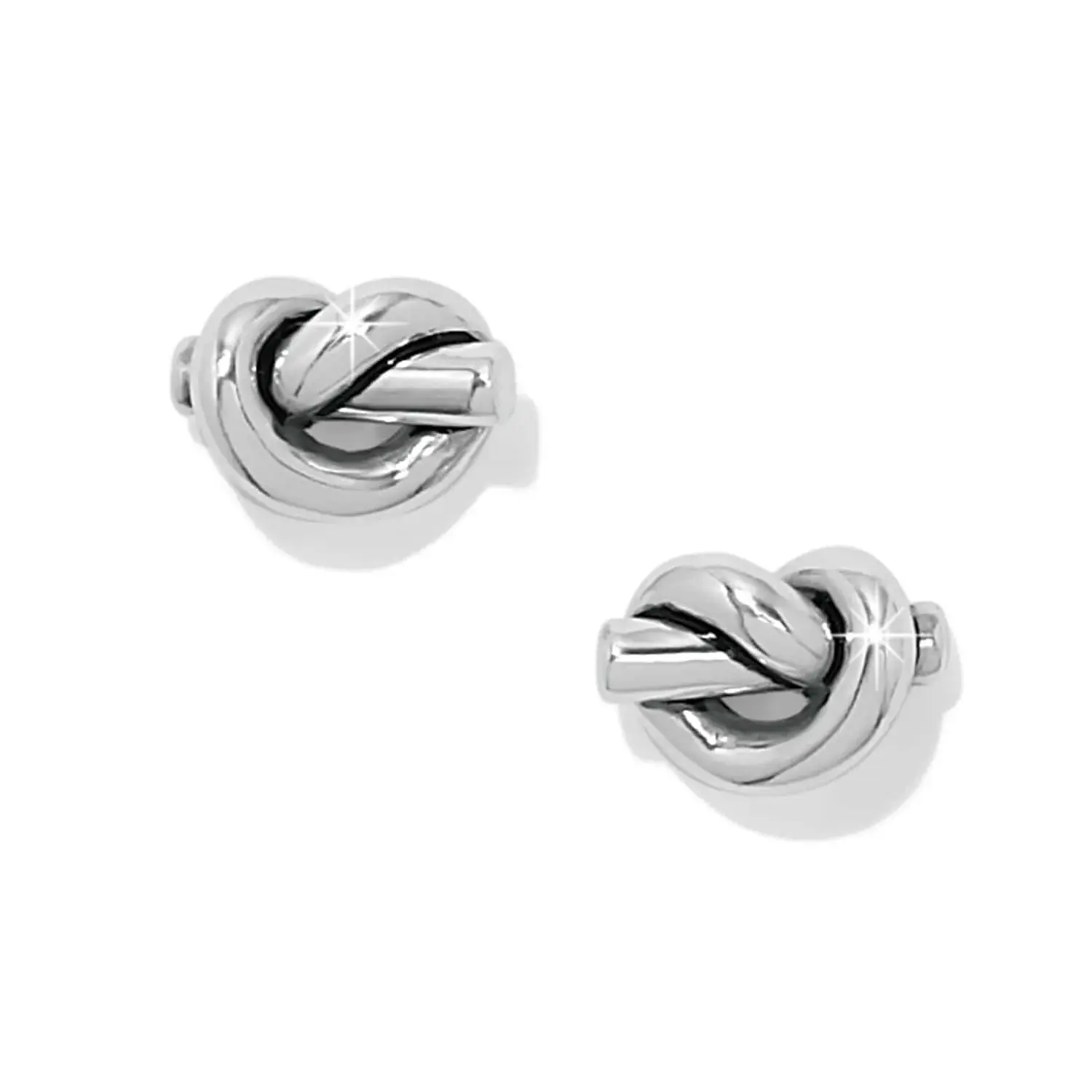 JA0195 Interlok Single Knot Mini Earrings - Silver - The Handbag Store