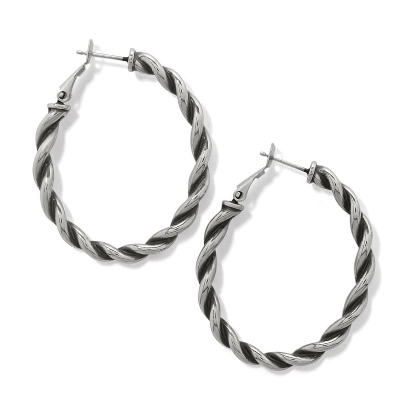 Brighton JA9893 Interlok Twist Oval Leverback Hoop Earrings