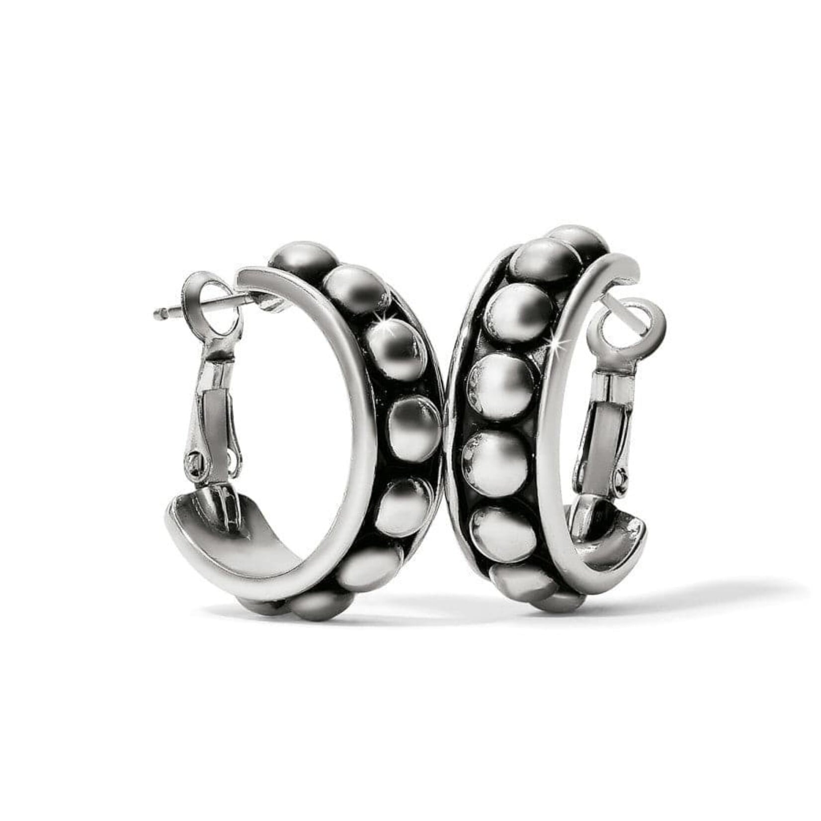 Brighton JA9896 Pretty Tough Stud Medium Hoop Earrings