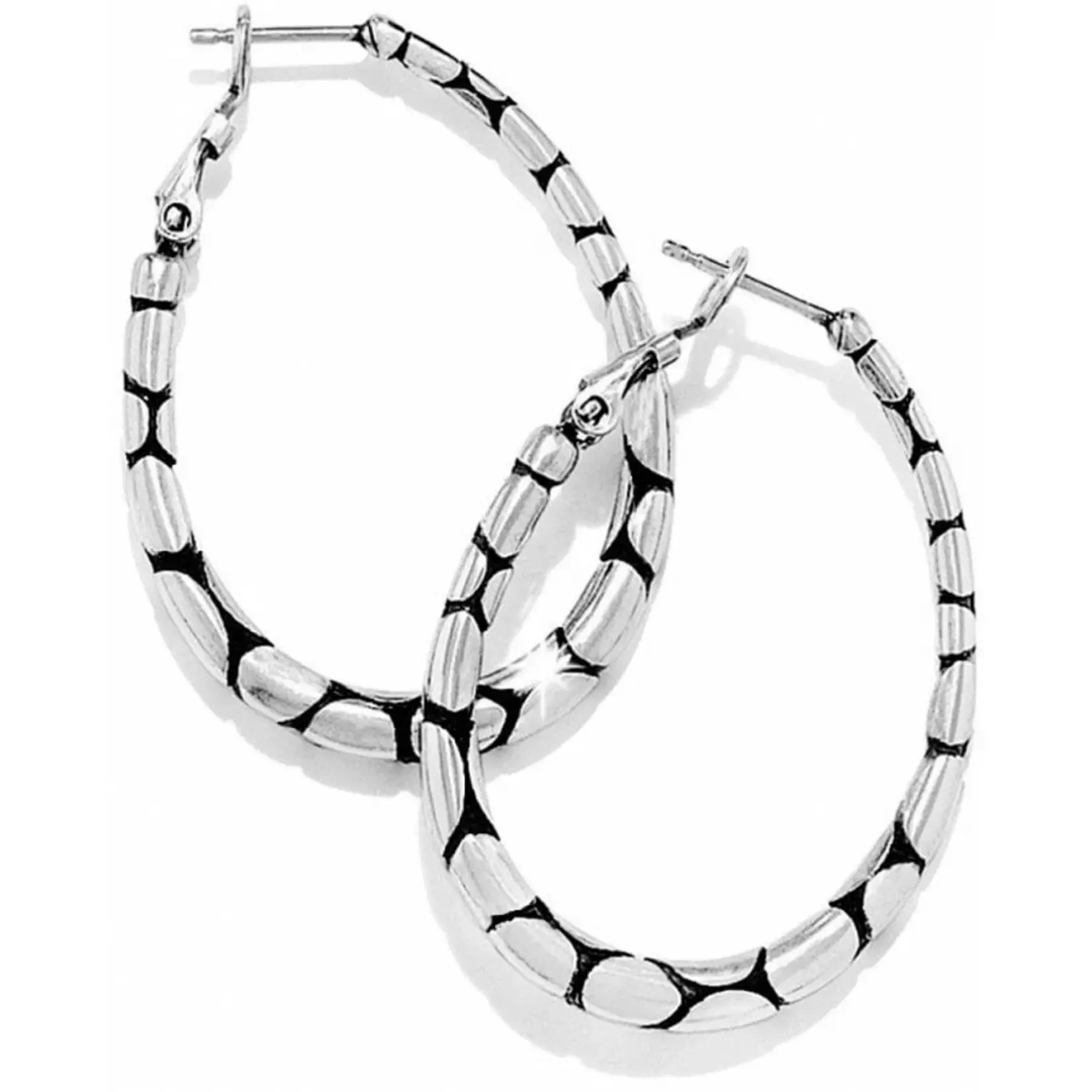 Brighton JE0350 Pebble Oval Hoop Earrings