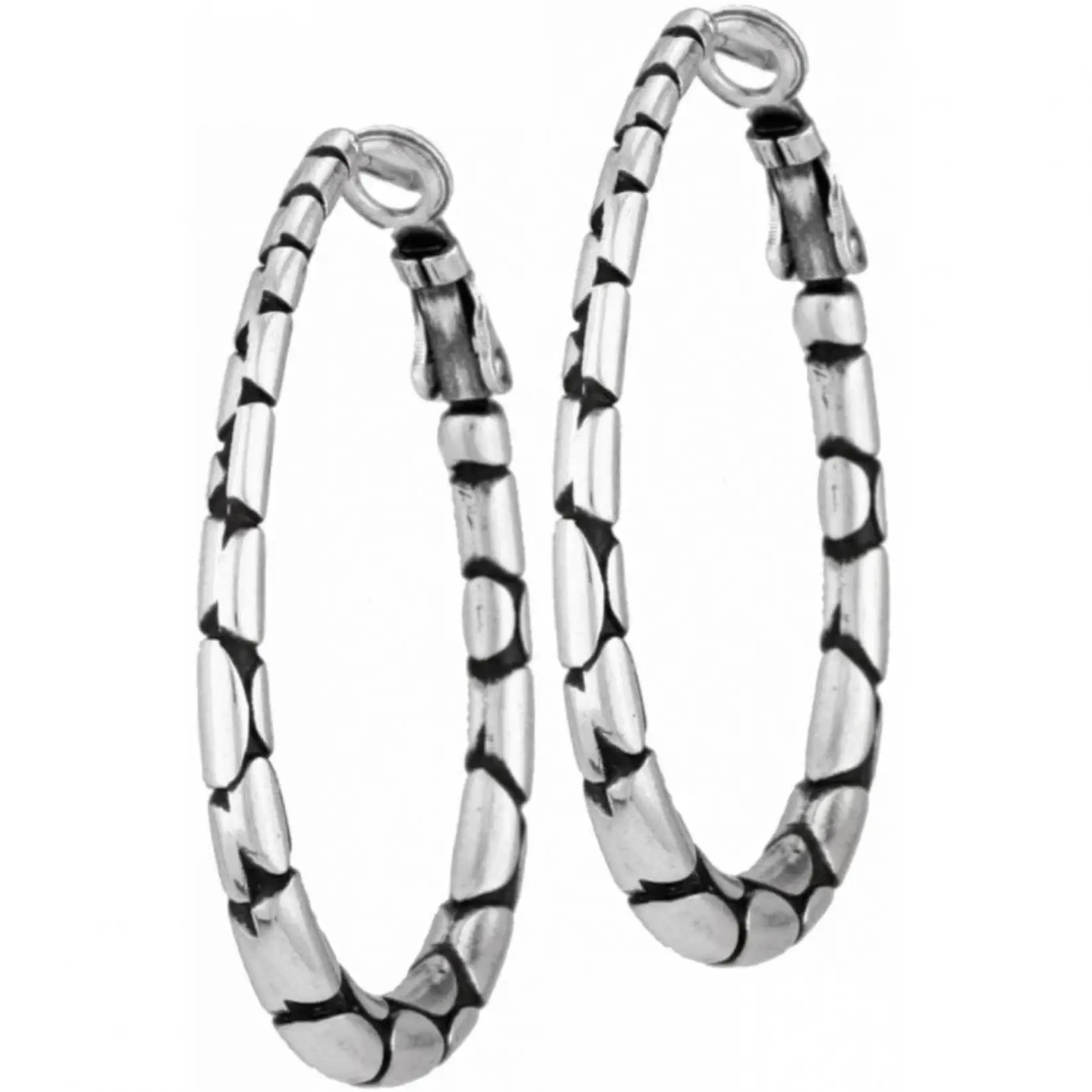 Brighton JE0350 Pebble Oval Hoop Earrings