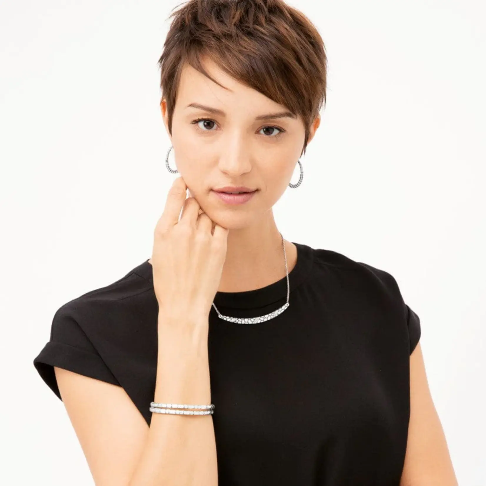 Brighton JE2702 Pebble Wave Hoop Earrings