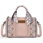 Wrangler WG331-9012PK - Pink - Wrangler Braided Paisley Bandana Boston Bag