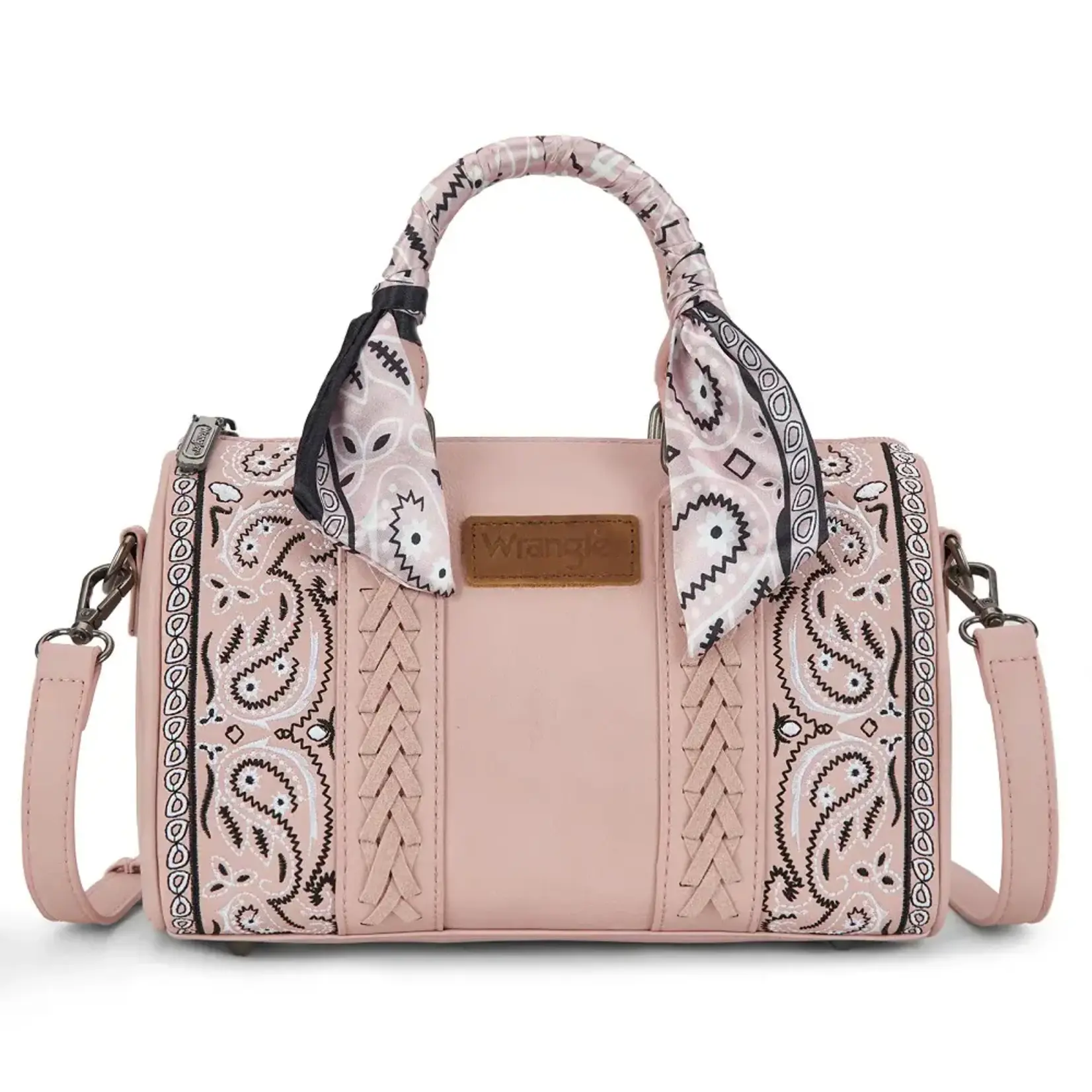 Wrangler WG331-9012PK - Pink - Wrangler Braided Paisley Bandana Boston Bag