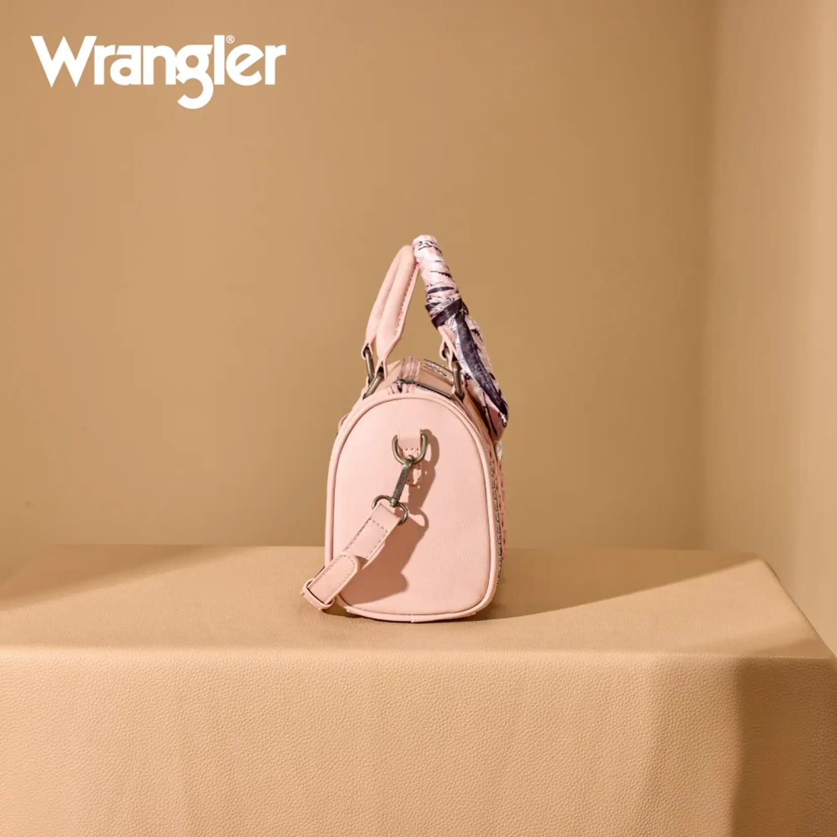 Wrangler WG331-9012PK - Pink - Wrangler Braided Paisley Bandana Boston Bag