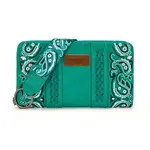 Wrangler WG331-W115TQ - Turquoise - Wrangler Braided Paisley Bandana Wallet