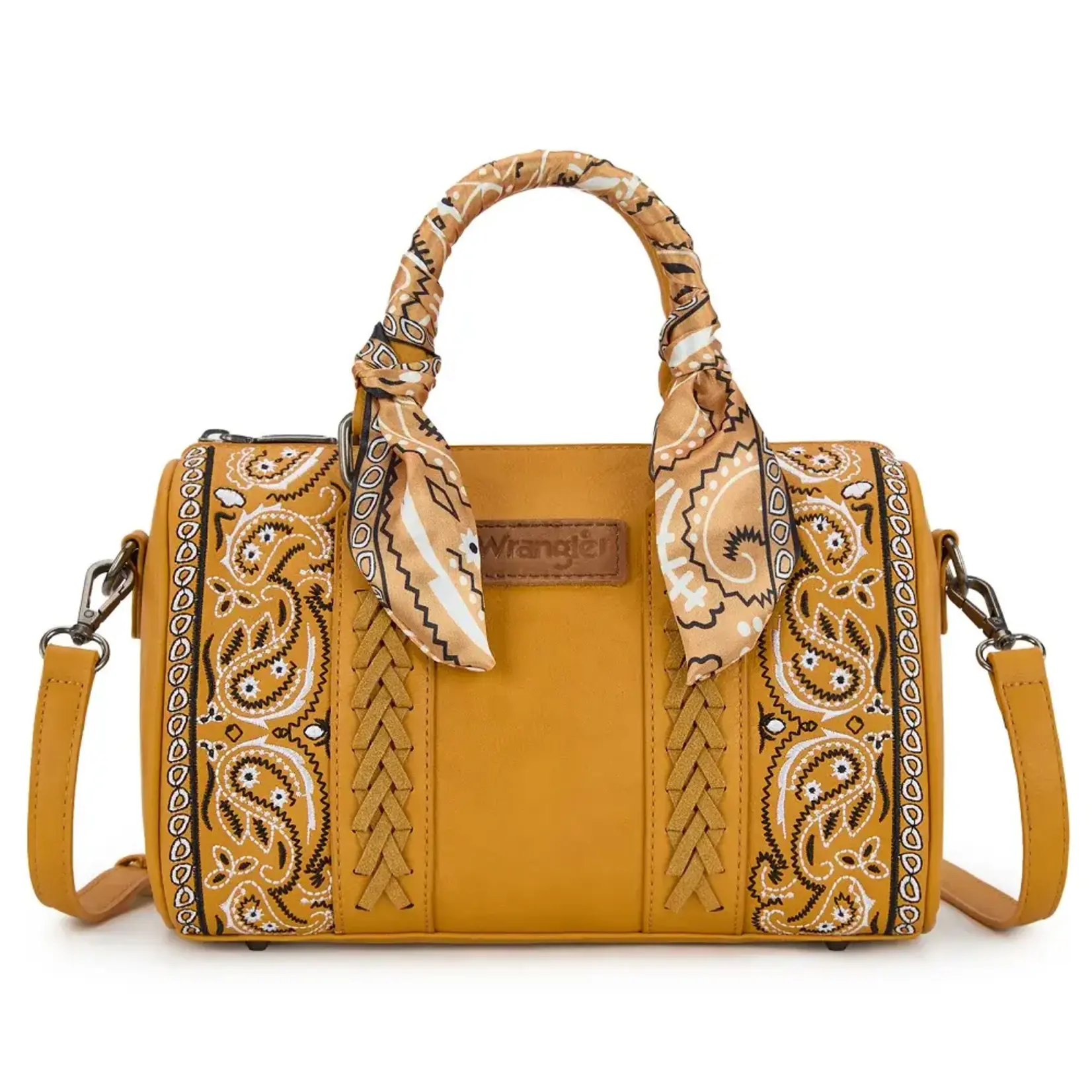 Wrangler WG331-9012YL - Yellow - Wrangler Braided Paisley Bandana Boston Bag