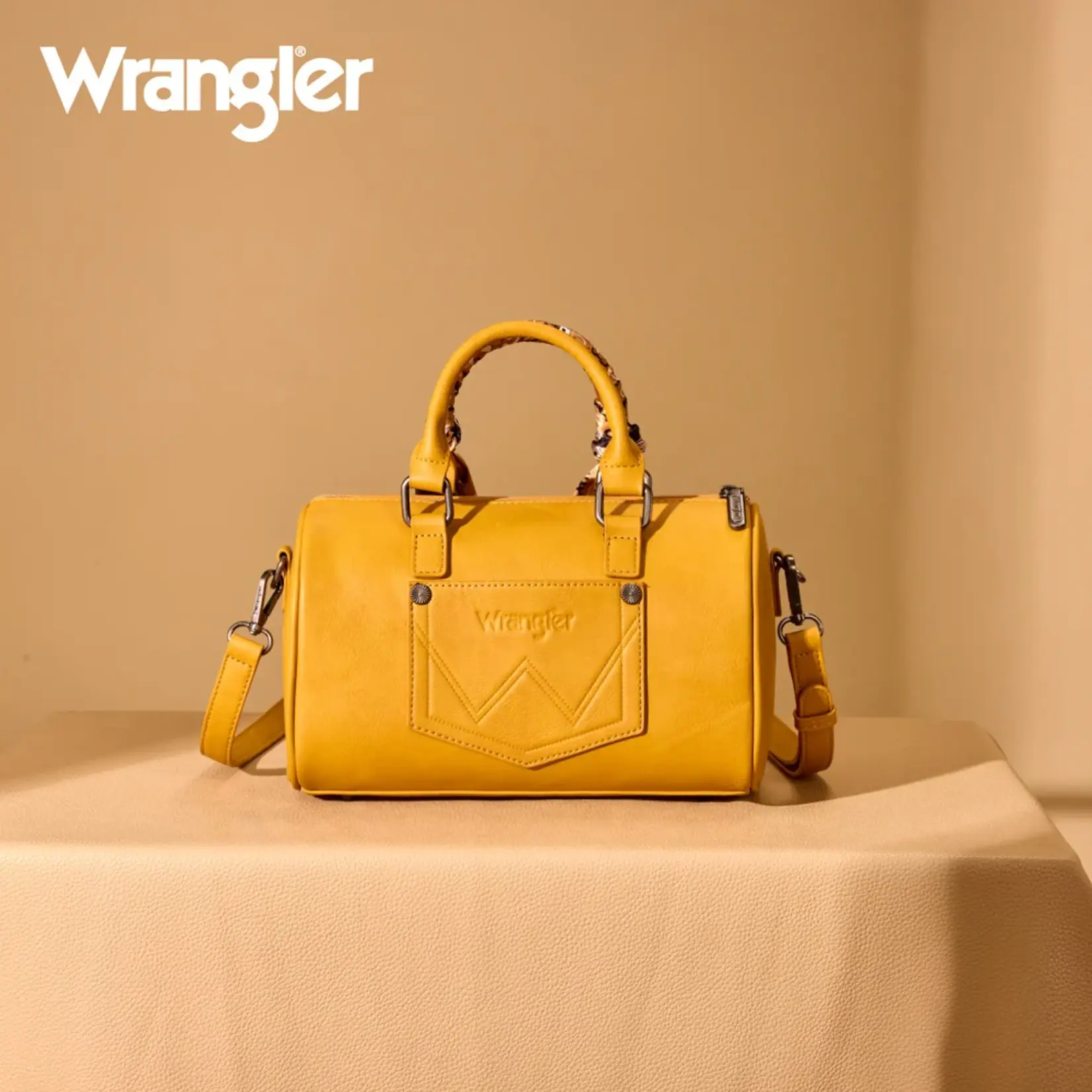 Wrangler WG331-9012YL - Yellow - Wrangler Braided Paisley Bandana Boston Bag