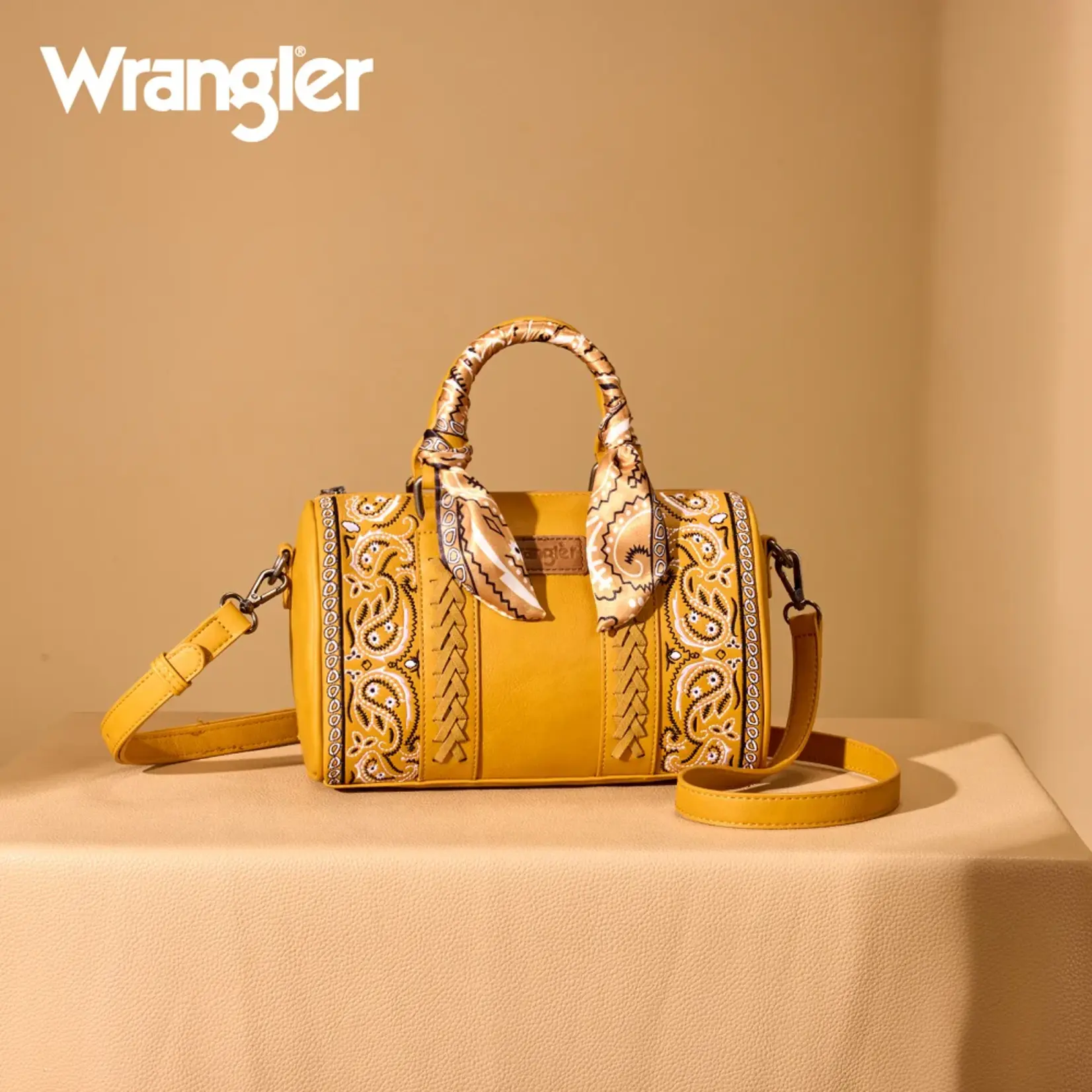 Wrangler WG331-9012YL - Yellow - Wrangler Braided Paisley Bandana Boston Bag