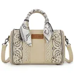 Wrangler WG331-9012TN - Tan - Wrangler Braided Paisley Bandana Boston Bag