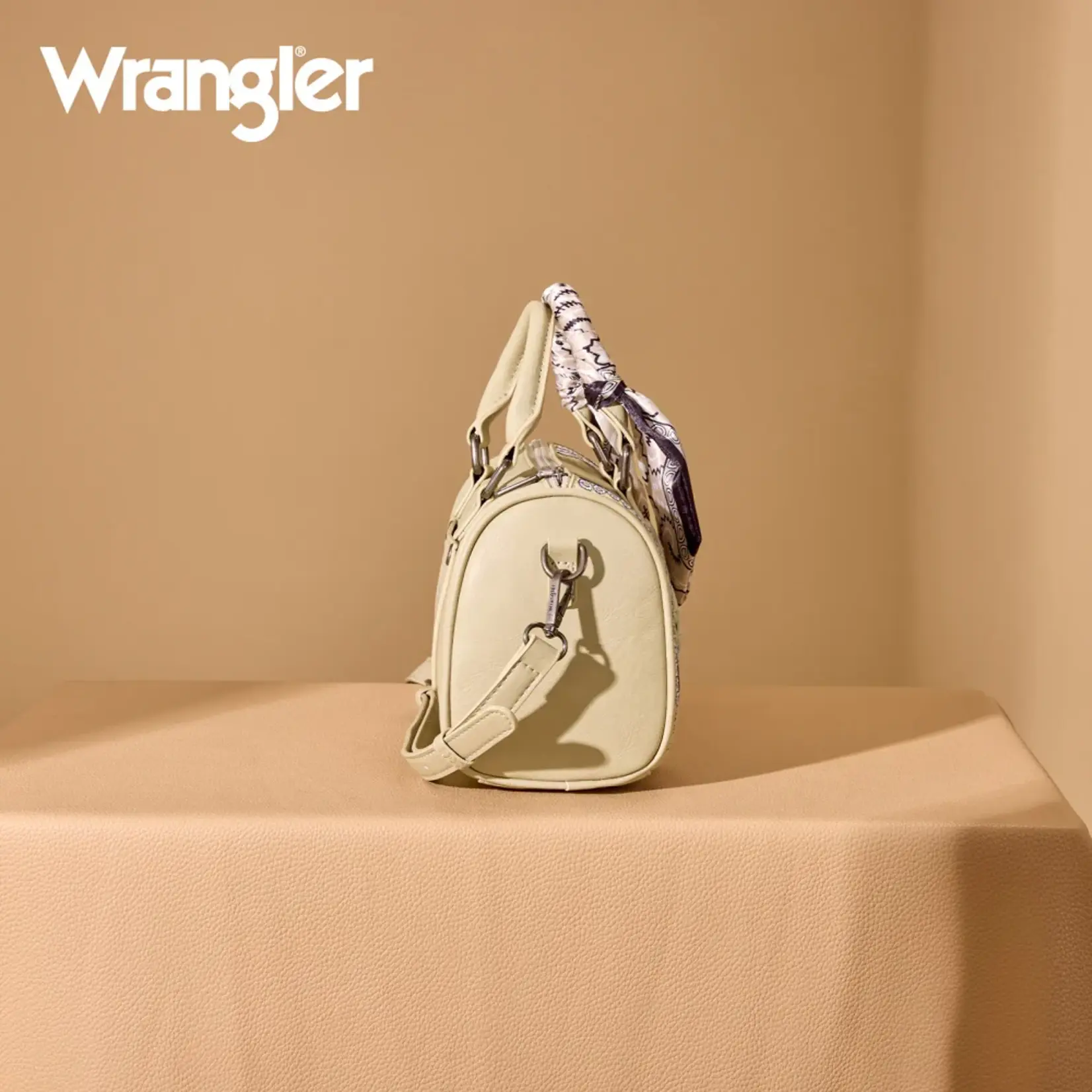 Wrangler WG331-9012TN - Tan - Wrangler Braided Paisley Bandana Boston Bag