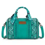 Wrangler WG331-9012TQ - Turquoise - Wrangler Braided Paisley Bandana Boston Bag