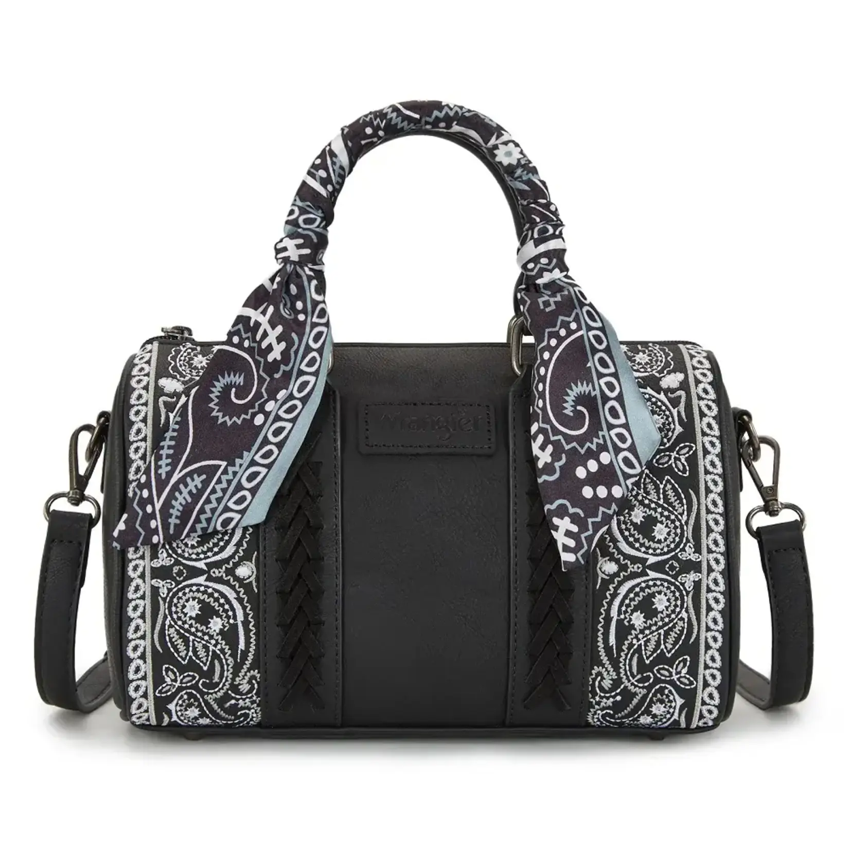 Wrangler WG331-9012BK - Black - Wrangler Braided Paisley Bandana Boston Bag