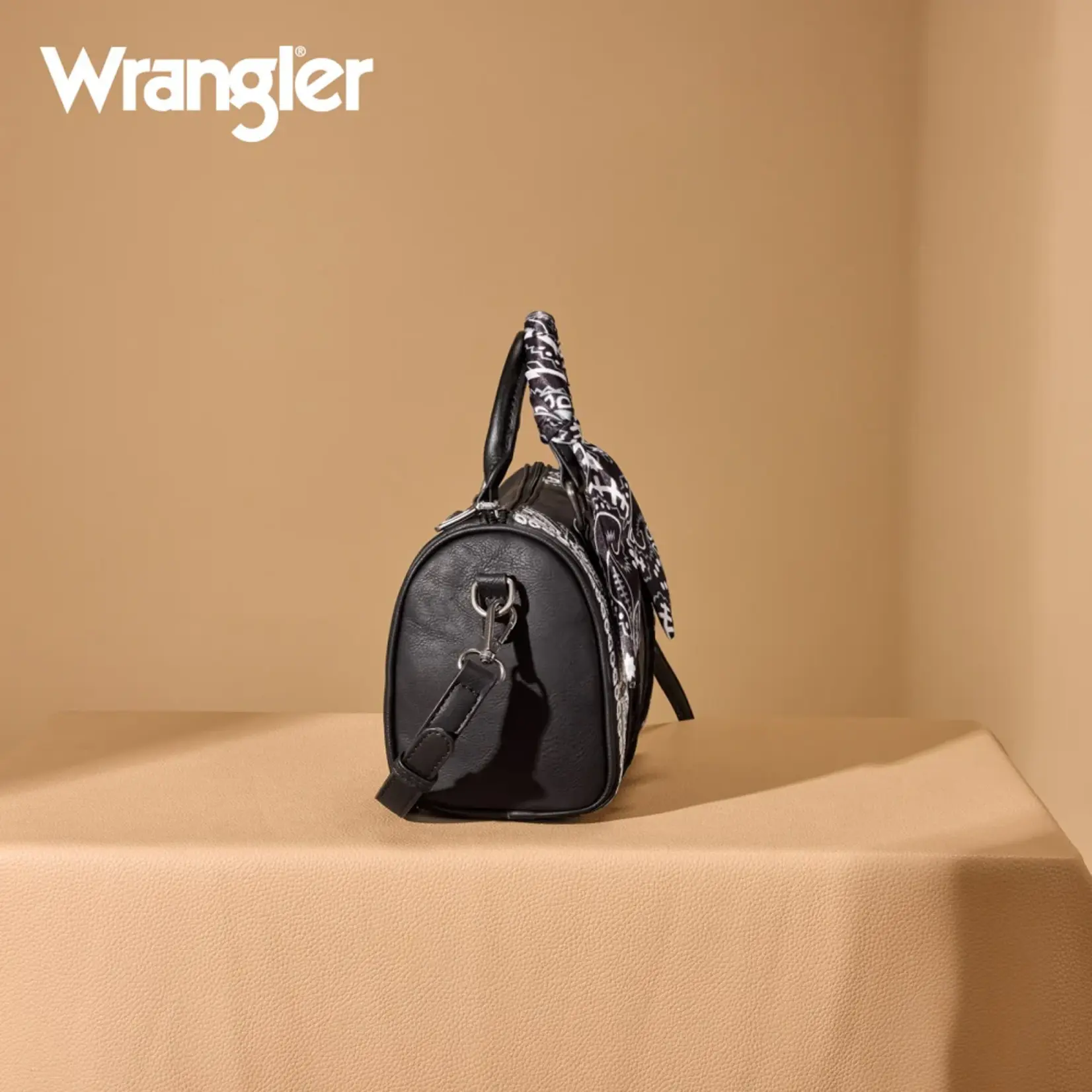 Wrangler WG331-9012BK - Black - Wrangler Braided Paisley Bandana Boston Bag