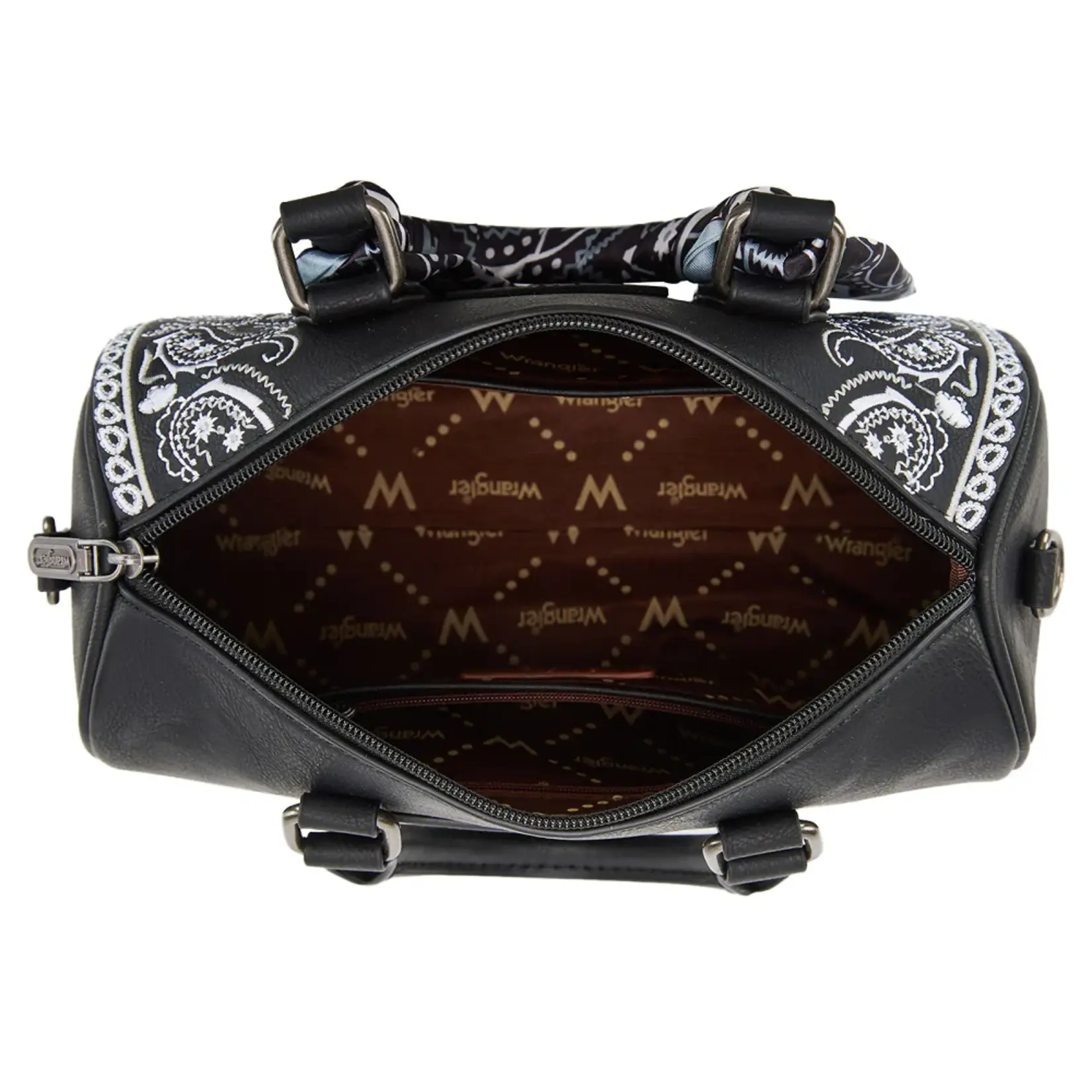 Wrangler WG331-9012BK - Black - Wrangler Braided Paisley Bandana Boston Bag