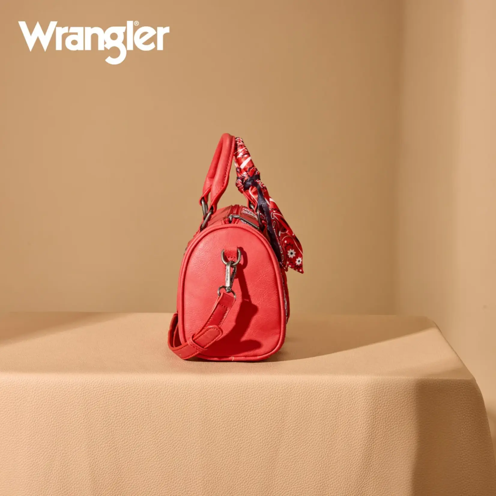 Wrangler WG331-9012RD - Red - Wrangler Braided Paisley Bandana Boston Bag