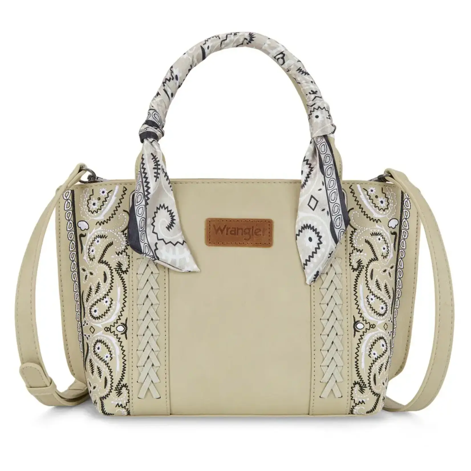 Wrangler WG331-2005TN - Tan - Wrangler Braided Paisley Bandana Tote Bag