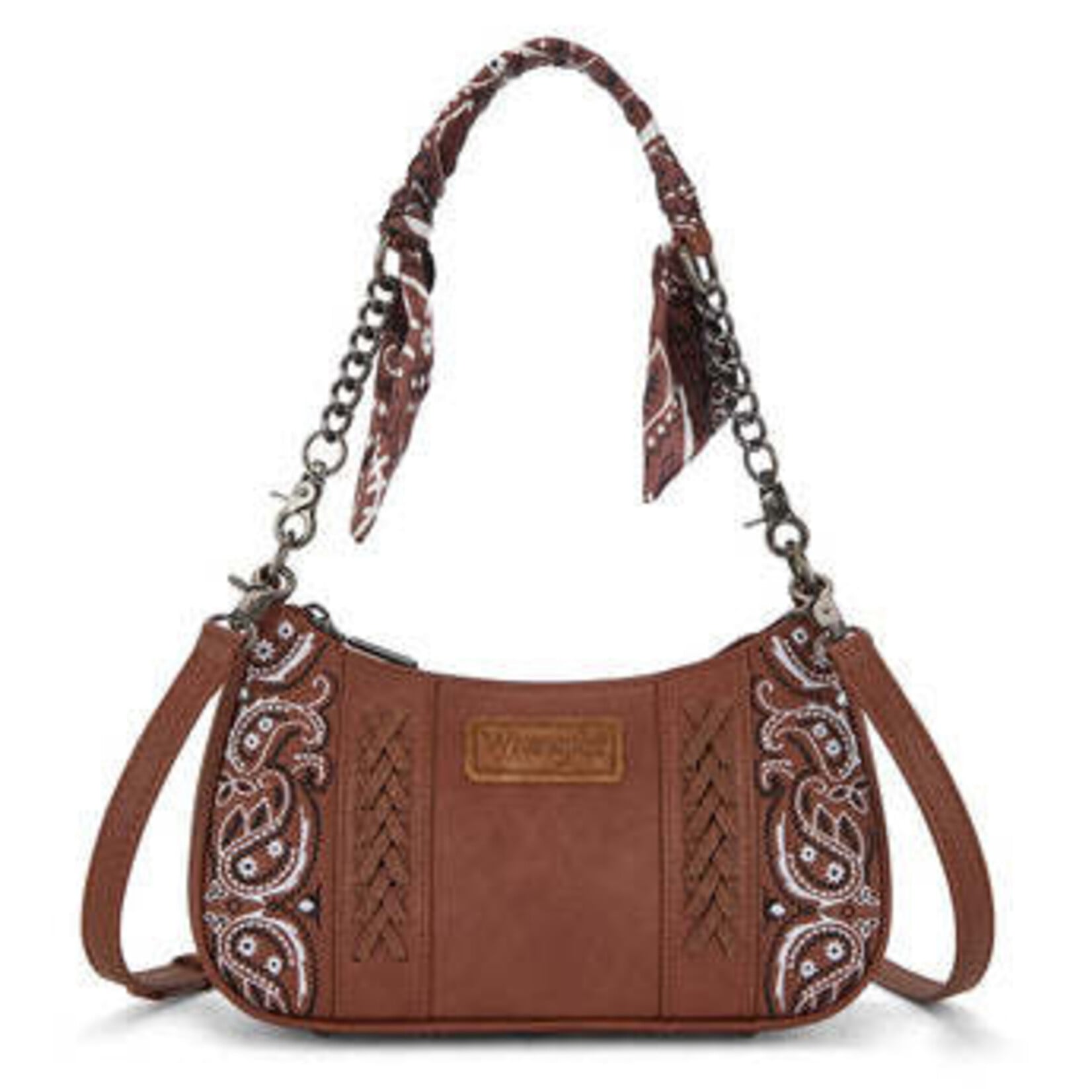 Wrangler WG331-818BR - Brown - Wrangler Braided Paisley Bandana Shoulder Bag