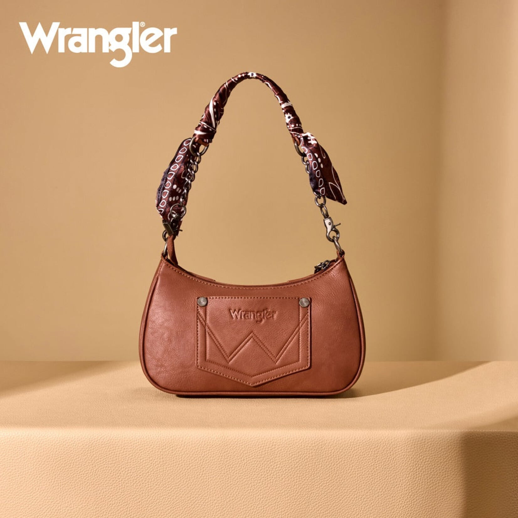 Wrangler WG331-818BR - Brown - Wrangler Braided Paisley Bandana Shoulder Bag