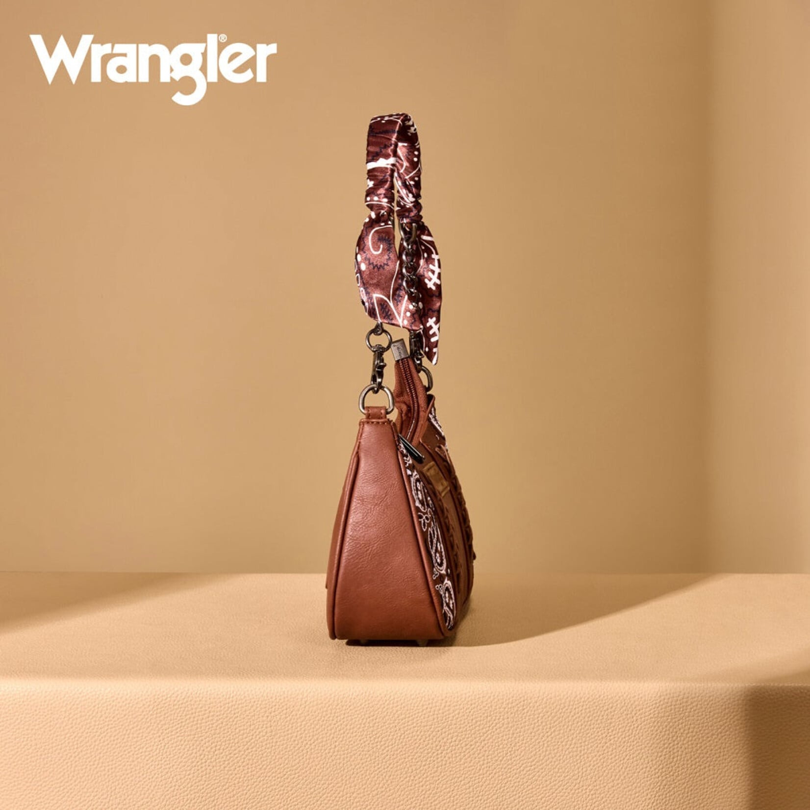 Wrangler WG331-818BR - Brown - Wrangler Braided Paisley Bandana Shoulder Bag