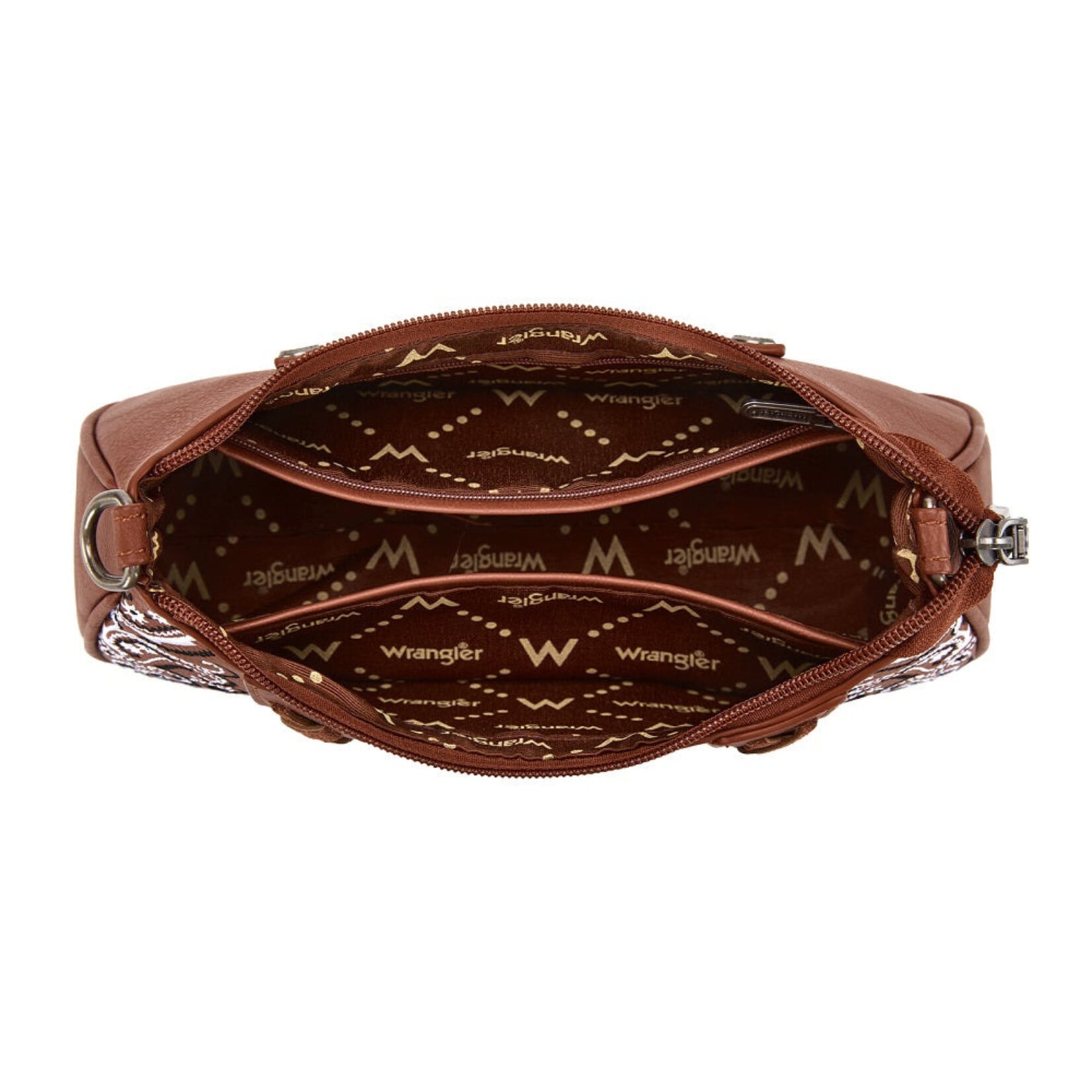Wrangler WG331-818BR - Brown - Wrangler Braided Paisley Bandana Shoulder Bag