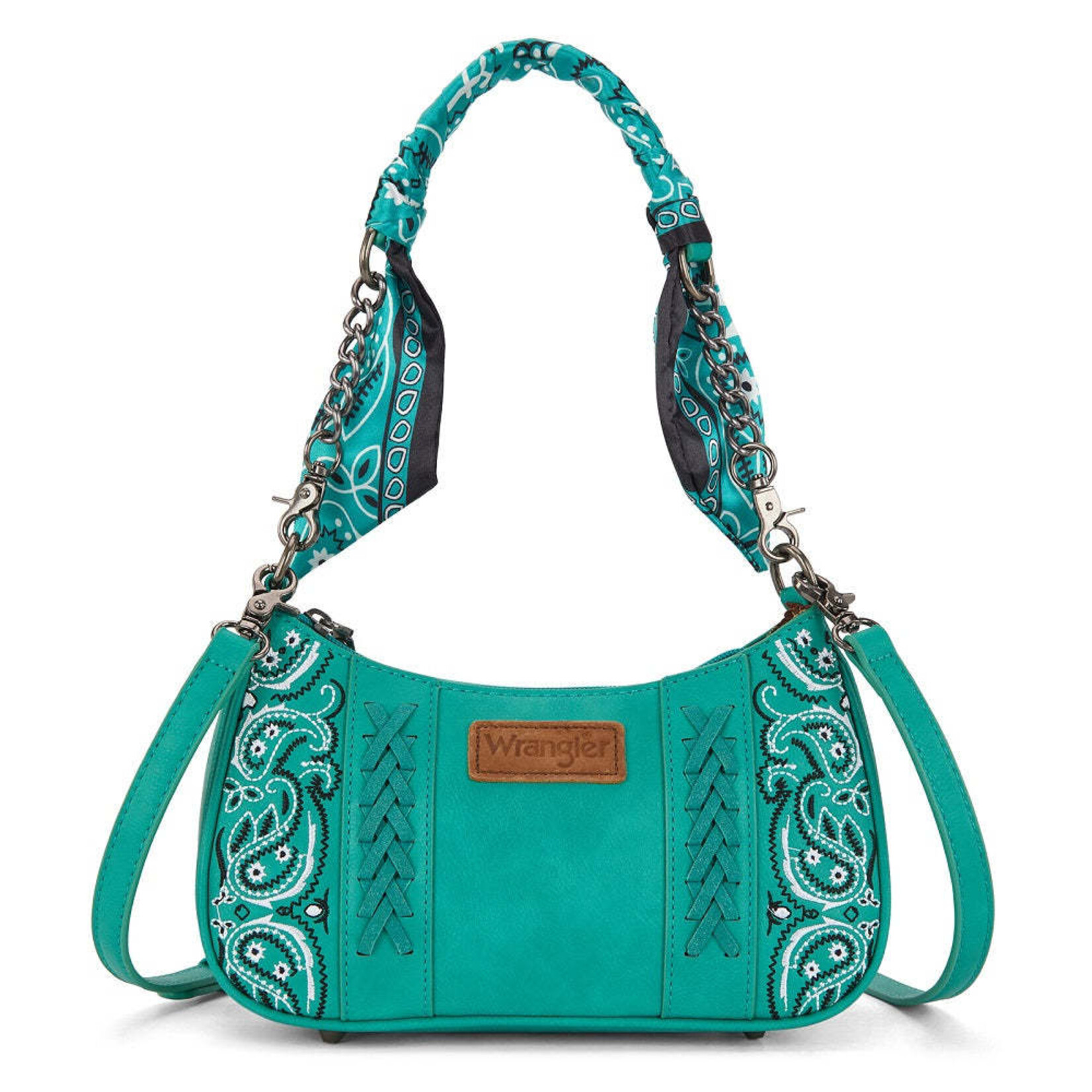 Wrangler WG331-818TQ - Turquoise - Wrangler Braided Paisley Bandana Shoulder Bag