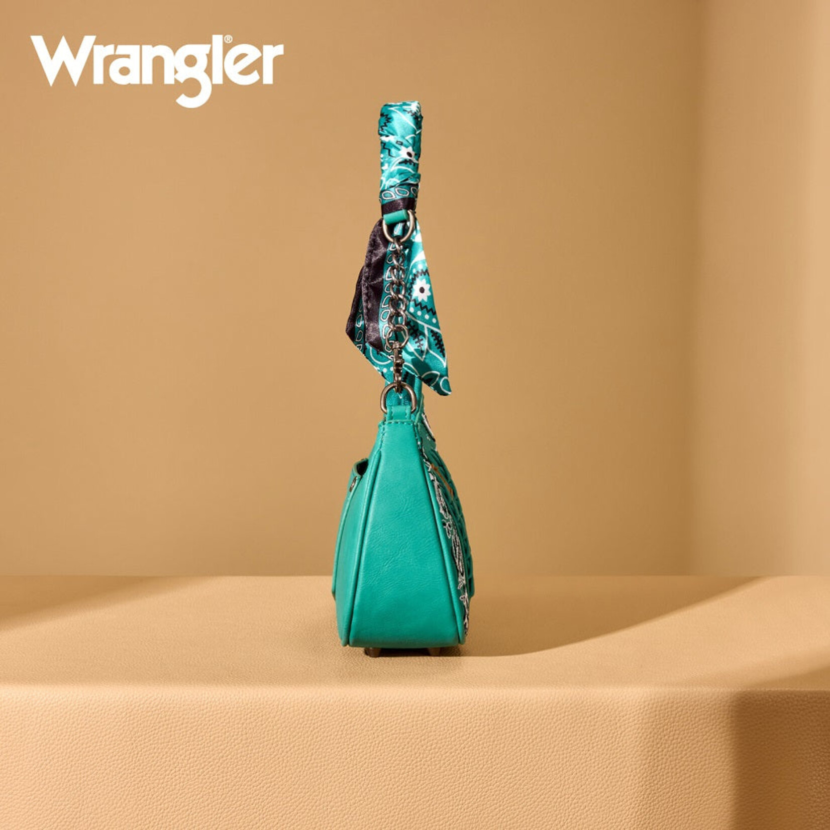 Wrangler WG331-818TQ - Turquoise - Wrangler Braided Paisley Bandana Shoulder Bag