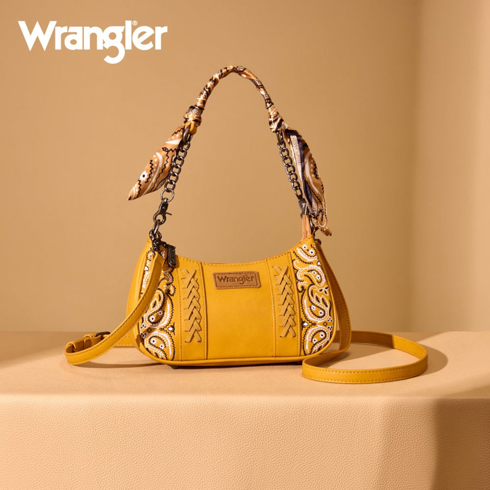 Wrangler WG331-818YL - Yellow - Wrangler Braided Paisley Bandana Shoulder Bag
