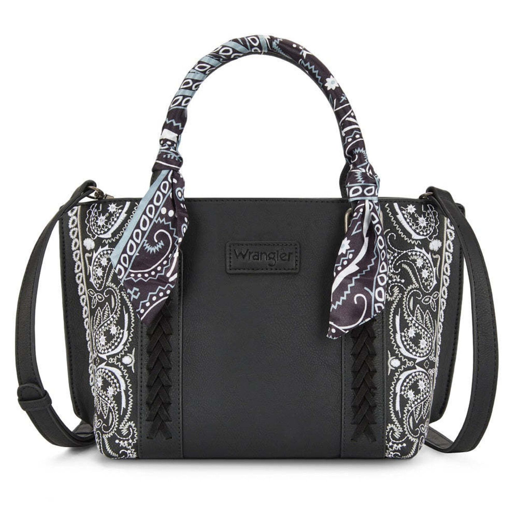 Wrangler WG331-2005BK - Black - Wrangler Braided Paisley Bandana Tote Bag