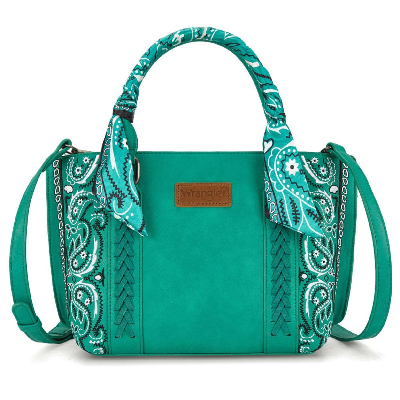 Wrangler WG331-2005TQ - Turquoise - Wrangler Braided Paisley Bandana Tote Bag