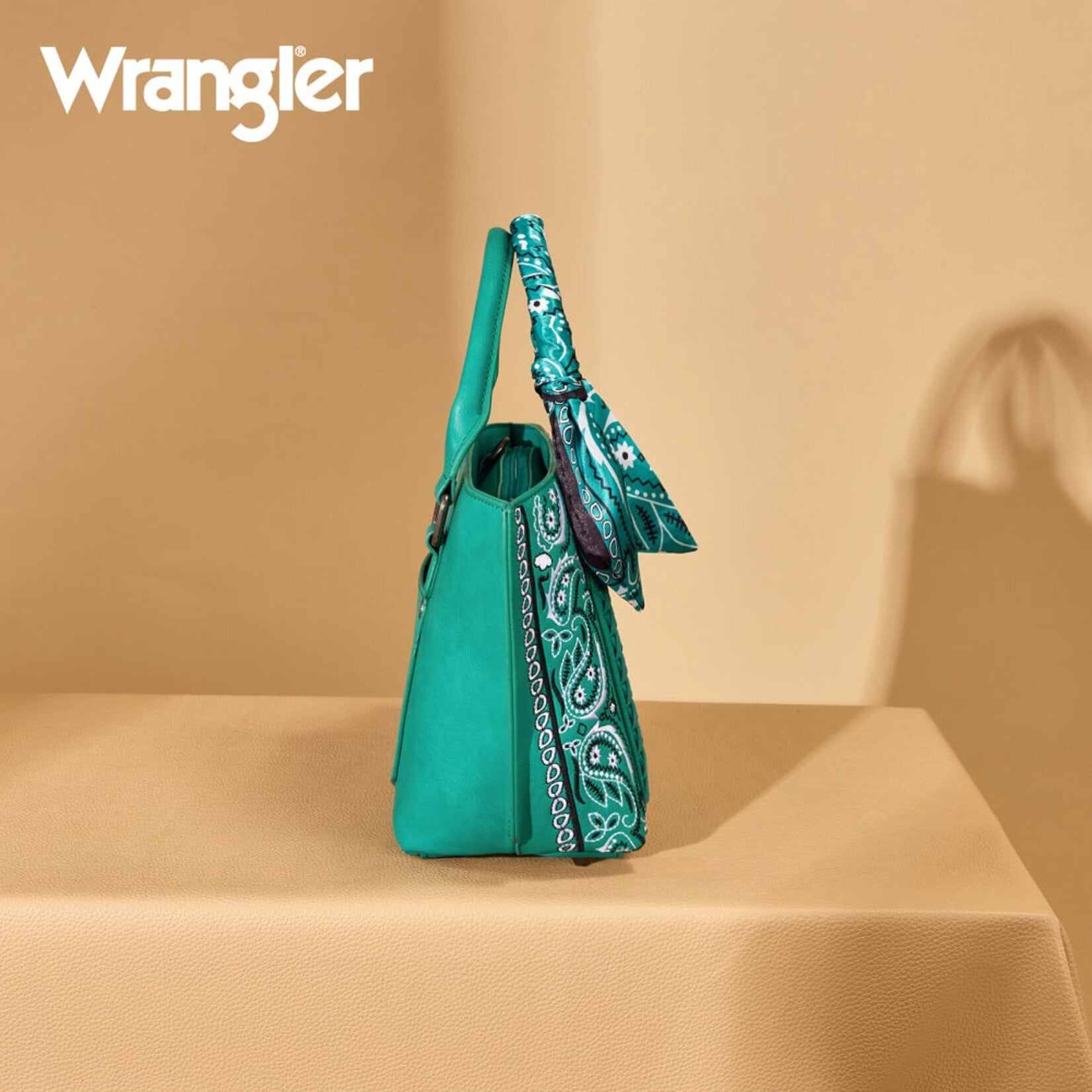 Wrangler WG331-2005TQ - Turquoise - Wrangler Braided Paisley Bandana Tote Bag
