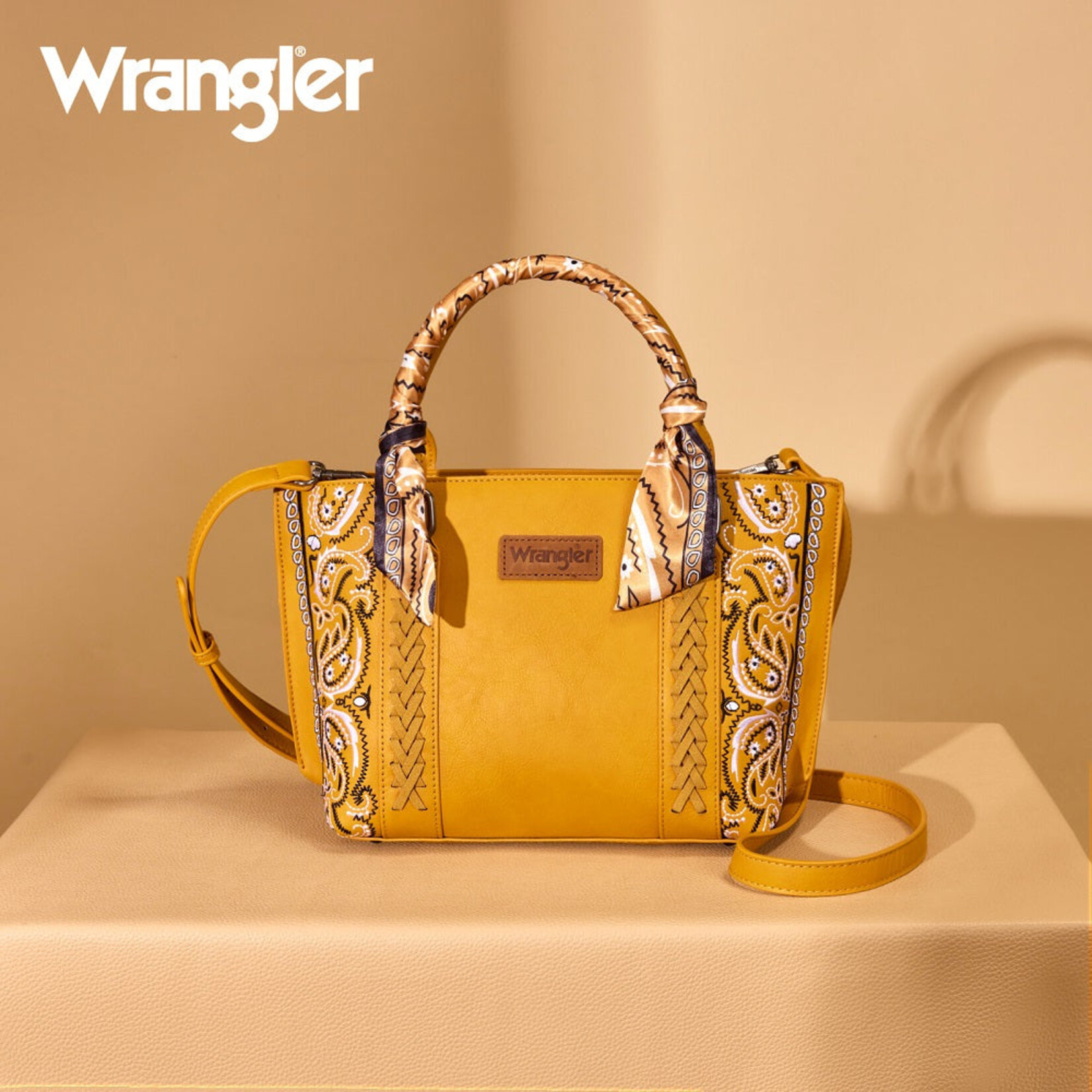 Wrangler WG331-2005YL - Yellow - Wrangler Braided Paisley Bandana Tote Bag
