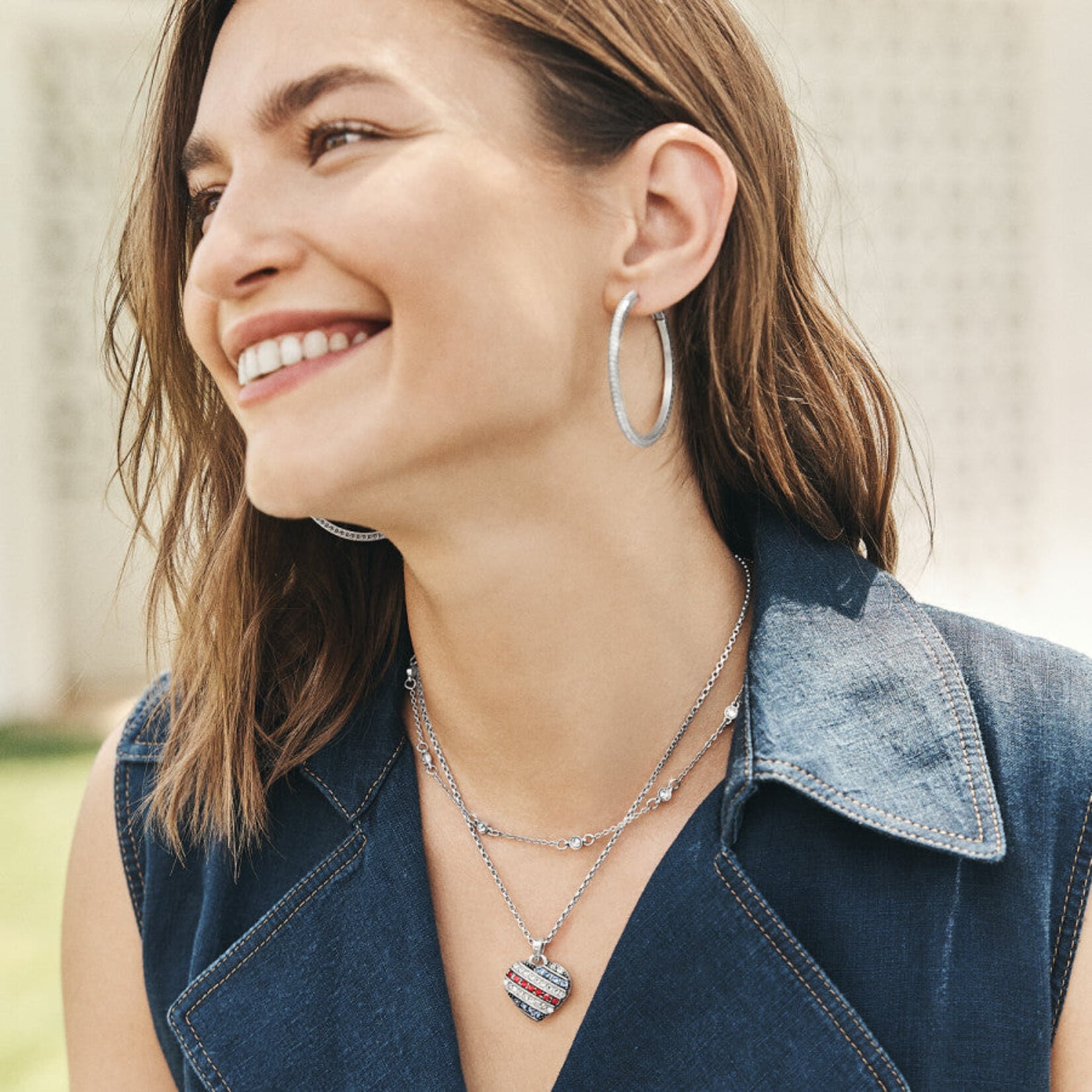 Brighton JN4792 Americana Heart Necklace