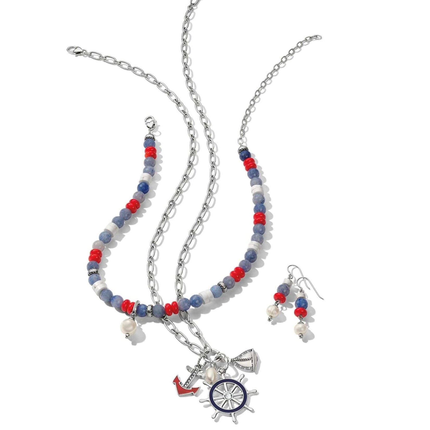 Brighton JM0009 Americana Beach Pearl Charm Necklace