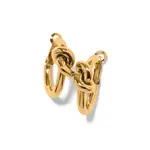 Brighton JA0133 Interlok Single Knot Hoop Earrings Gold