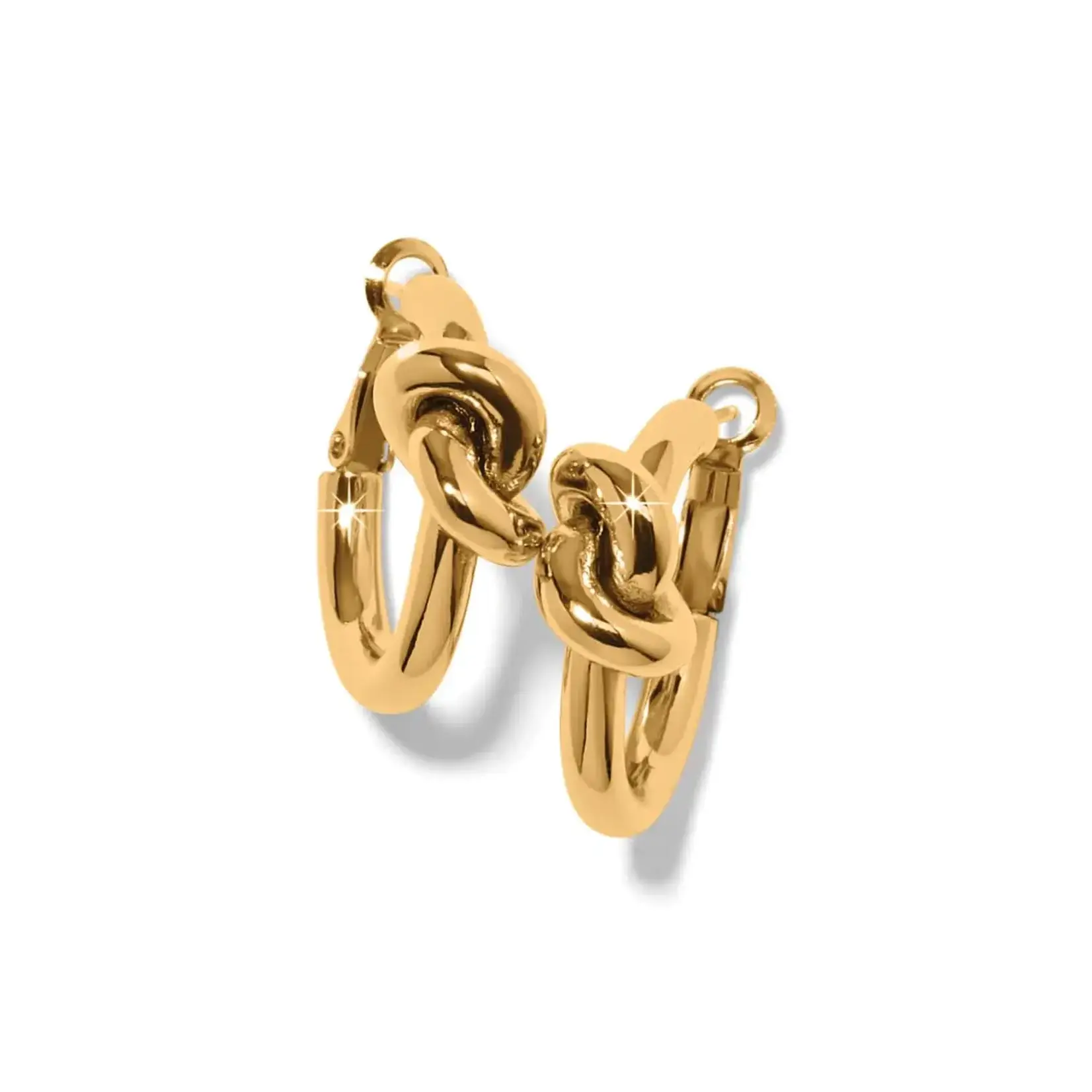 Brighton JA0133 Interlok Single Knot Hoop Earrings Gold