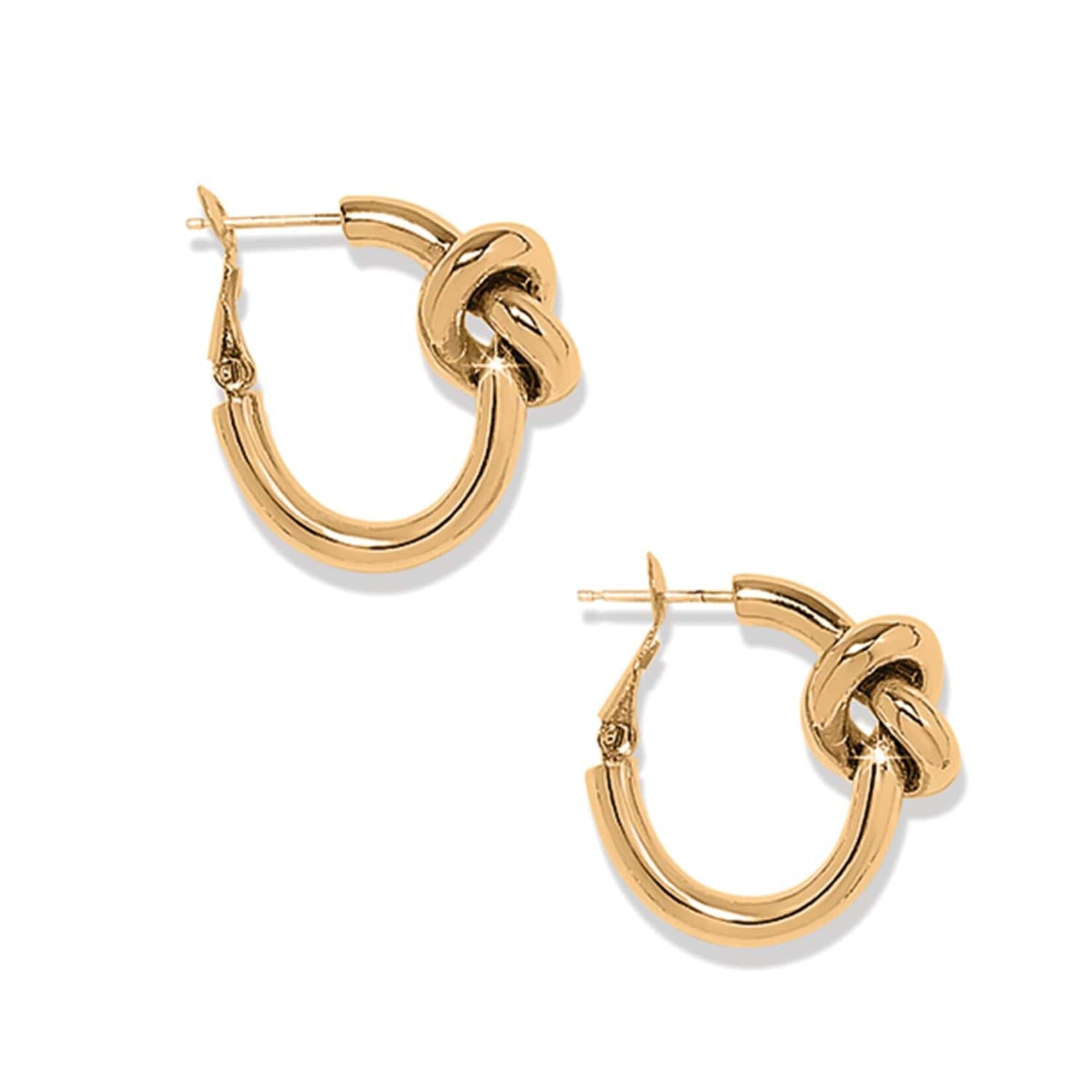 Brighton JA0133 Interlok Single Knot Hoop Earrings Gold