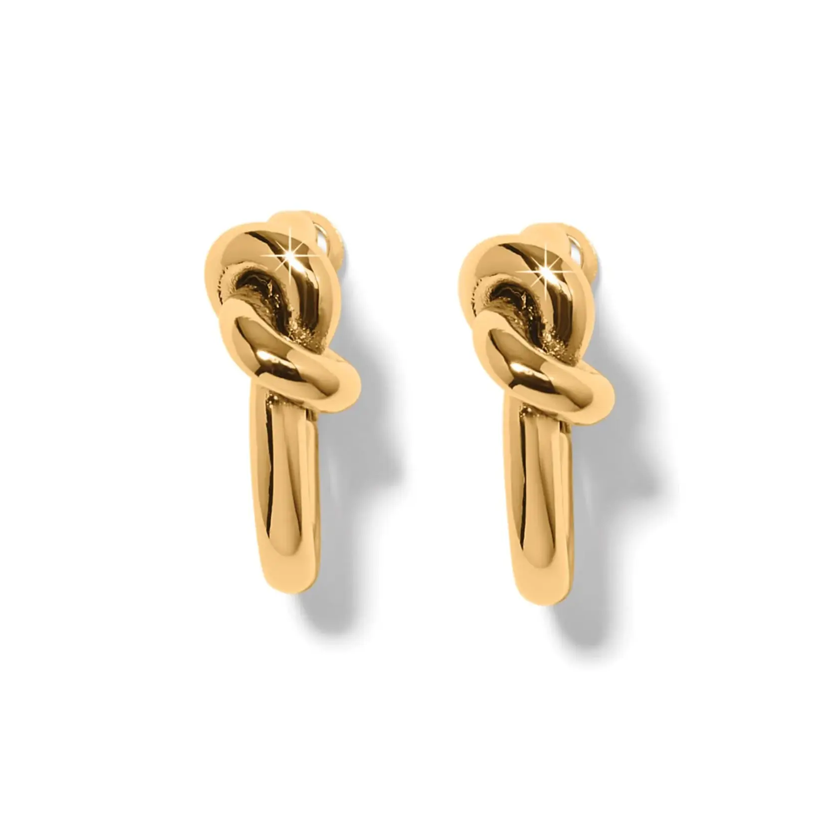 Brighton JA0133 Interlok Single Knot Hoop Earrings Gold