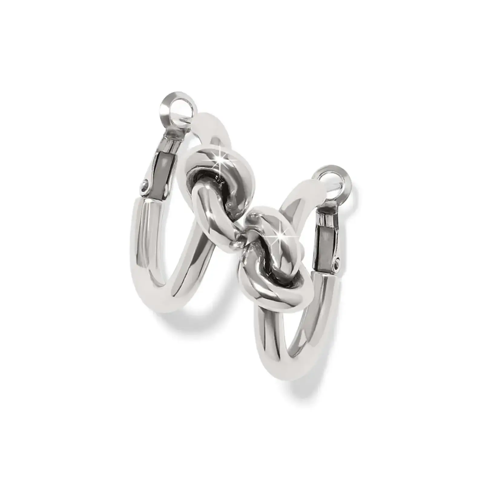 Brighton JA0134 Interlok Single Knot Hoop Earrings Silver