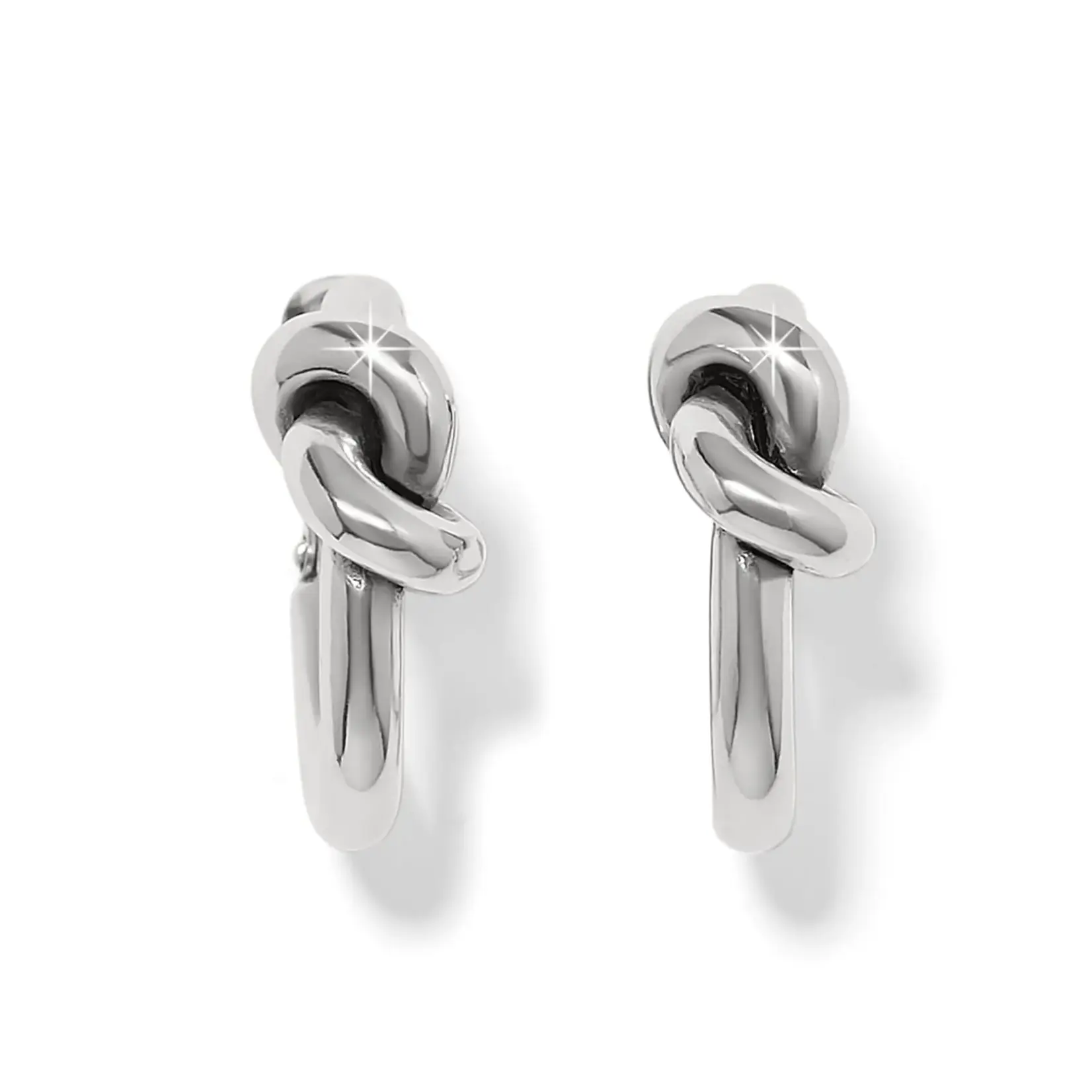 Brighton JA0134 Interlok Single Knot Hoop Earrings Silver
