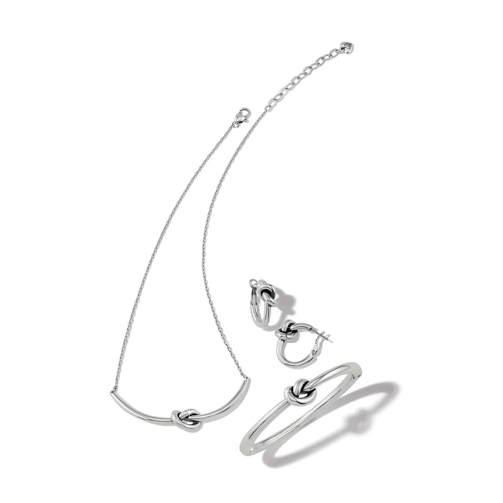 Brighton JA0134 Interlok Single Knot Hoop Earrings Silver