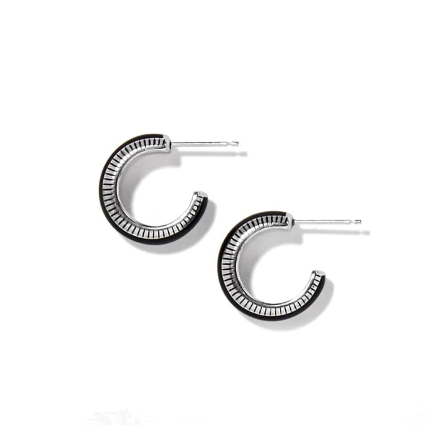 Brighton JA9898 Interlok Noir Small Hoop Earrings
