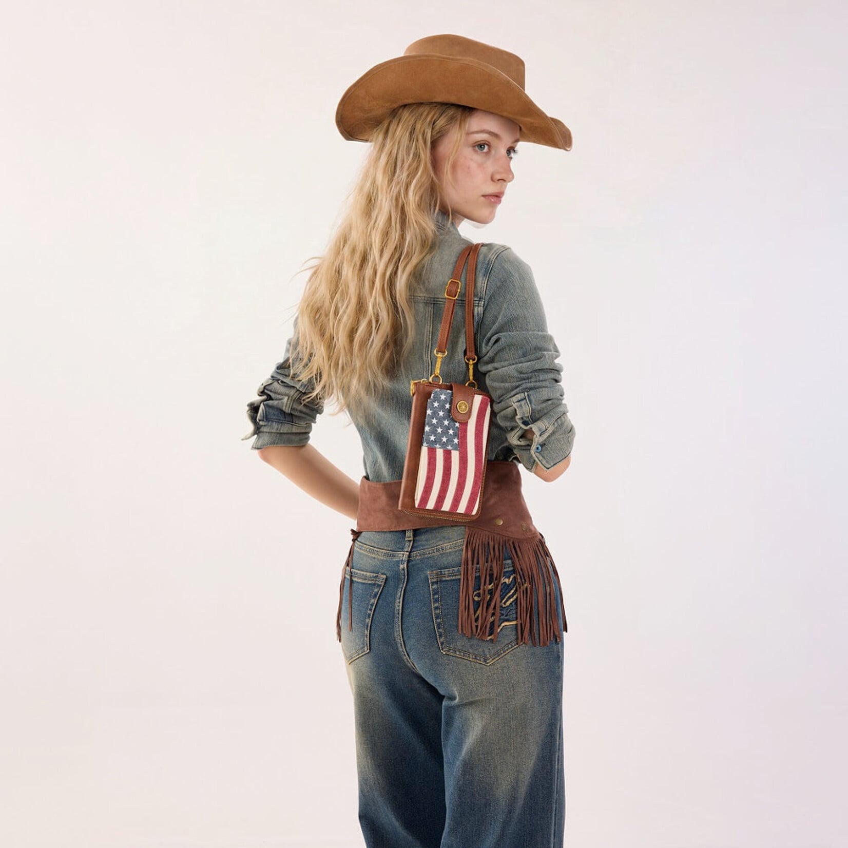 Montana West USA MW1385-183-JN - Jean - MW American Flag RFID Crossbody Phone Wallet 2026