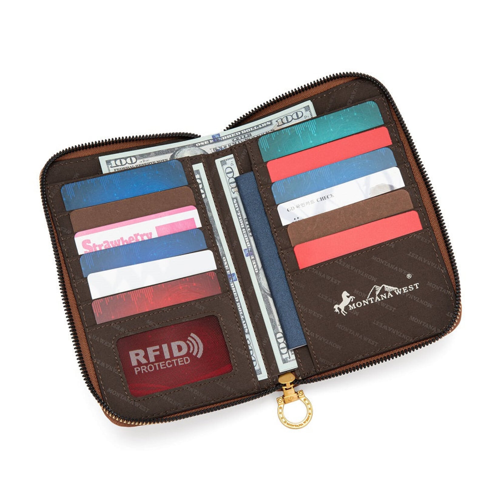 Montana West USA MW1385-183-JN - Jean - MW American Flag RFID Crossbody Phone Wallet 2026