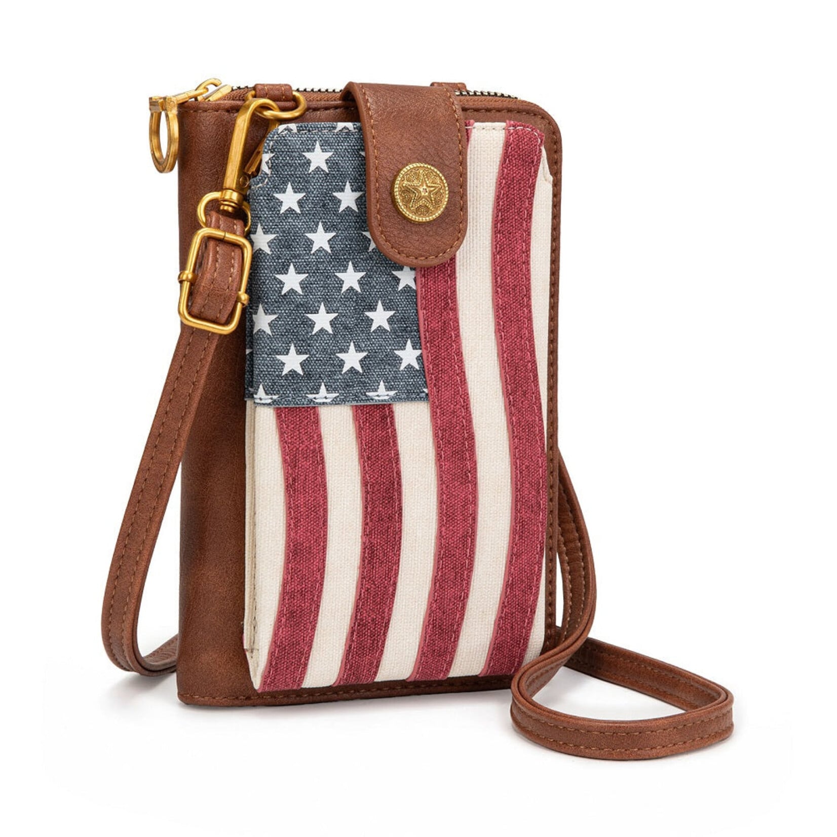 Montana West USA MW1385-183-JN - Jean - MW American Flag RFID Crossbody Phone Wallet 2026